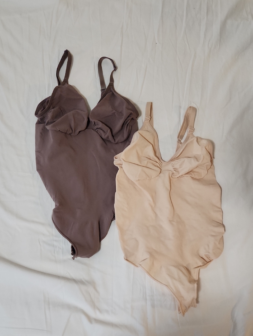 SKIMS  One Piece Bodysuits in Taupe and Nude Bundle